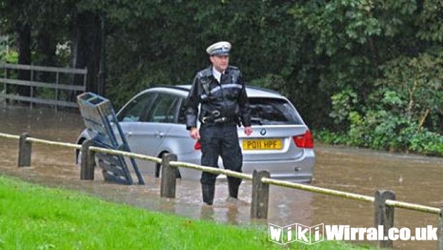 Attached picture coppers car stranded in Brimstage.jpg